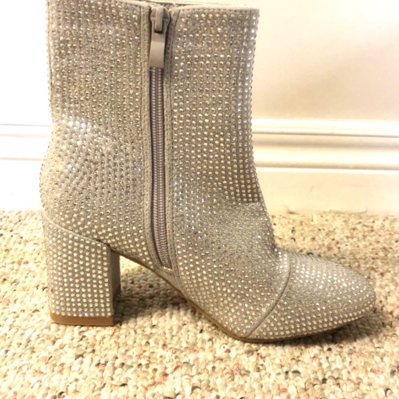 rhinestone glitter ankle boots - never worn - Picture 2 of 3